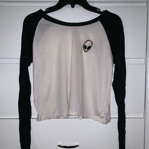 Alien Logo Long-Sleeve Crop Top